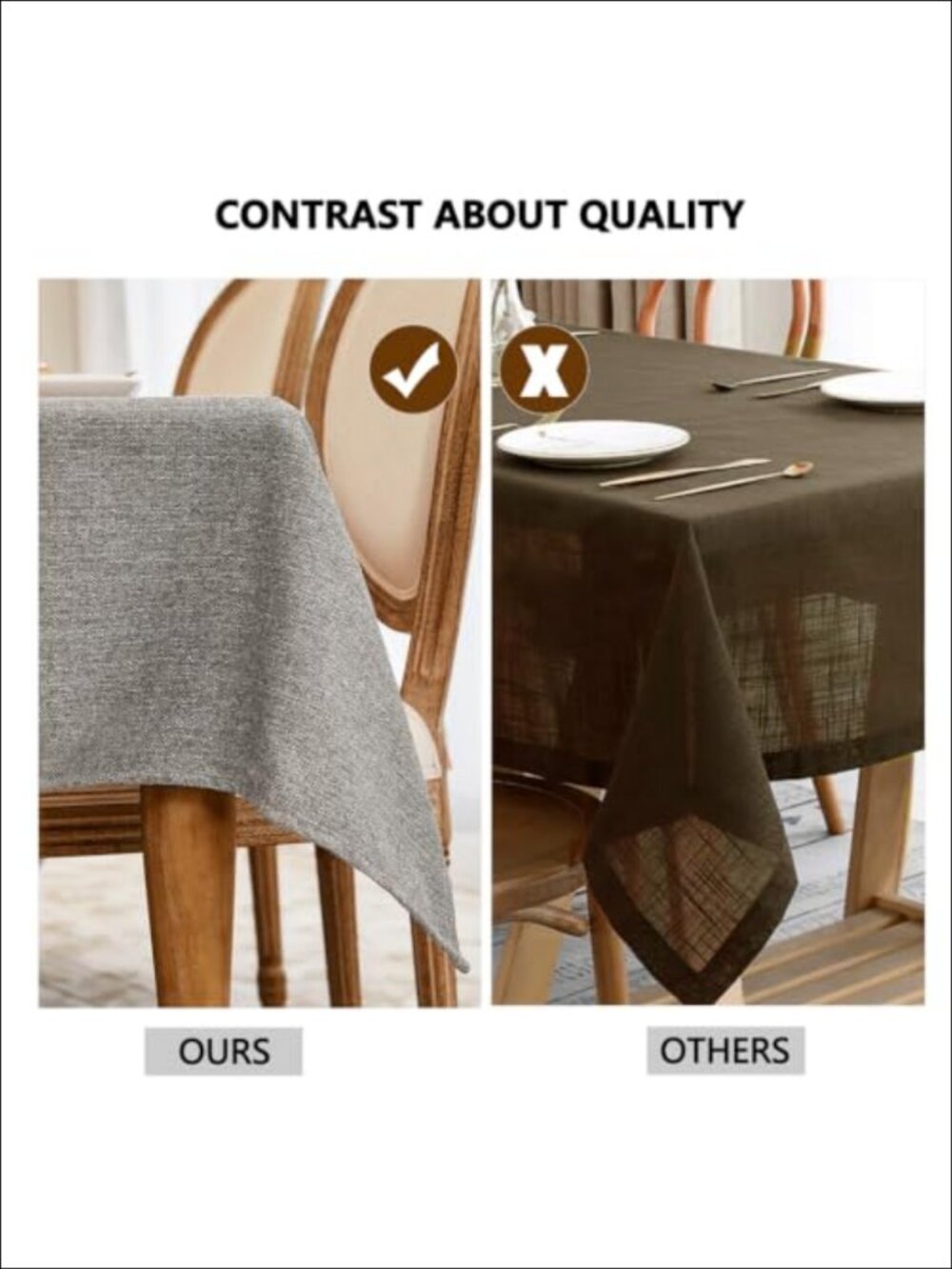 Linen Textured Waterproof Wrinkle-Free Tablecloth Rectangular Dining Cover - Picture 3 of 6